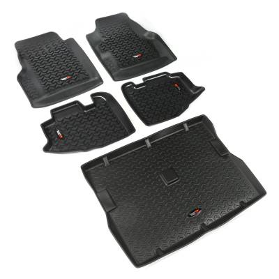 Rugged Ridge - Rugged Ridge Front & Rear Floor Liner Set Black for Wrangler TJ 12988.10