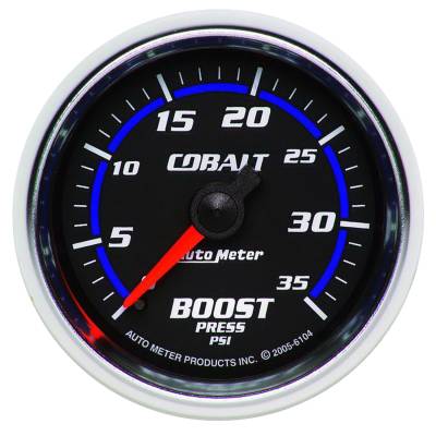 AutoMeter - AutoMeter 6104 Cobalt Mechanical Boost Pressure Gauge 0-35PSI 2-1/16"