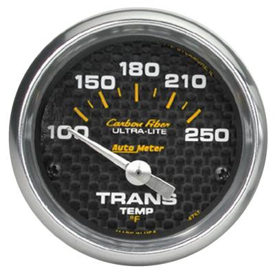 AutoMeter - AutoMeter 4757 Carbon Fiber Electric Transmission Temp Gauge 100-250°F 2-1/16"