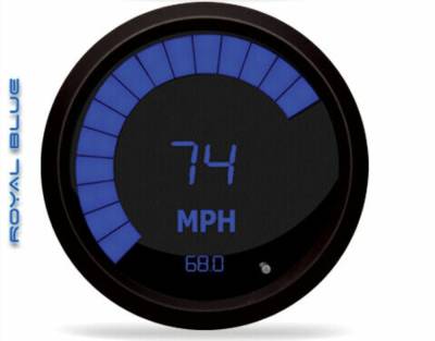 Intellitronix - Intellitronix M9222B LED Digital/Bargraph Memory Speedometer 3-3/8" Black Blue
