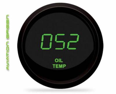 Intellitronix - Intellitronix M9108G LED Digital Oil Temp Gauge 2-1/16" 50 To 250 Black Green