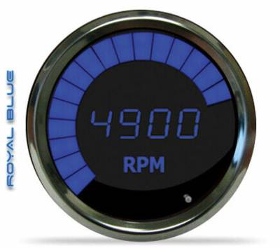 Intellitronix - Intellitronix MS9001B LED Digital/Bargraph Memory Tachometer 3-3/8" Chrome Blue