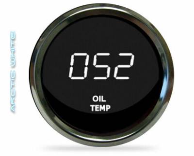 Intellitronix - Intellitronix MS9108W LED Digital Oil Temp Gauge 2-1/16" 50 To 350 Chrome White