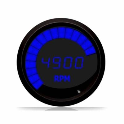 Intellitronix - Intellitronix M9001B LED Digital/Bargraph Memory Tachometer 3-3/8" Black Blue