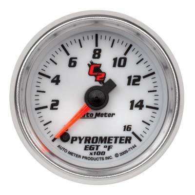 AutoMeter - AutoMeter 7144 C2 Pyrometer Gauge 0-1600 °F 2-1/16" Stepper Motor