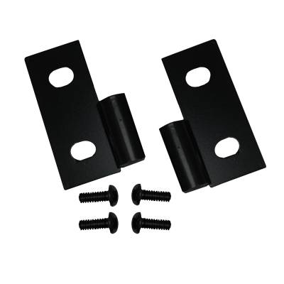 Rugged Ridge - Rugged Ridge 11202.03 Lower Door Hinge Brackets Black for 76-06 Jeep CJ/Wrangler