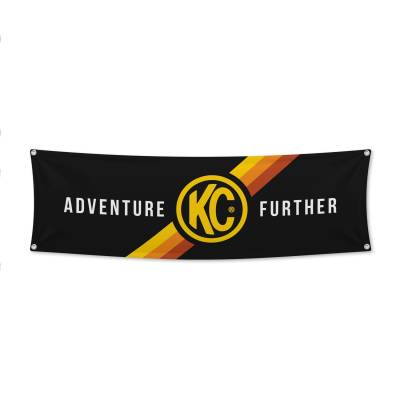 KC Hilites - KC HiLiTES 9902 Banner 18X60 Adventure Further Logo Black Yellow