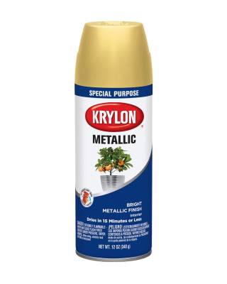 Krylon - Krylon 1701 Metallic Paint 12oz Metallic Bright Gold