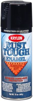 Krylon - Krylon RTA9202 Rust Tough Rust Preventative Paint 12oz Gloss Black