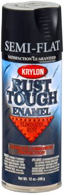 Krylon - Krylon RTA9203 Rust Tough Rust Preventative Paint 12oz Semi-flat Black