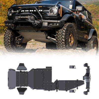 IAG Performance - IAG Performance IAG-BDY-F2321 Rock Armor Complete Skid Plate Set 21+ Bronco 4Dr