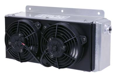 Derale - Derale 65840 11-Row Hi-Flow Remote Fluid Cooler Dual Fans 7/8-14 UNF O-Ring