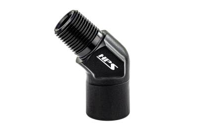 HPS Performance - HPS AN915-03 -3AN Male To 3/8" NPT Female Adapter Aluminum Black 45-DEGree