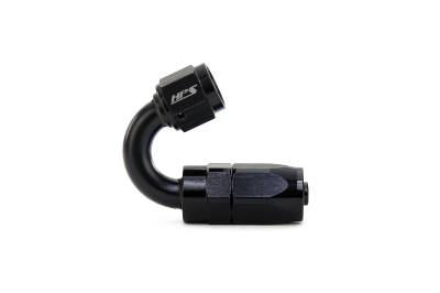 HPS Performance - HPS 250-1504 Compression DBL Swivel Hose End To AN -4 Female Alum Black 150-DEG