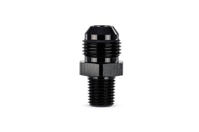HPS Performance - HPS AN816-7 -8AN Flare To 1/4" NPT/Metric Adapter Straight Black