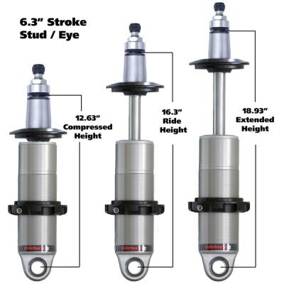 Ridetech - Ridetech 24169905 HQ Coilover Shock w/6.3" Stroke & 2" Stud Mount Universal