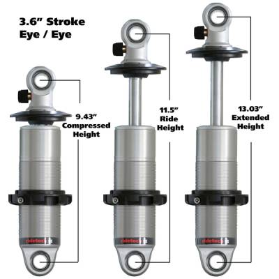 Ridetech - Ridetech 24139901 Shock Coilover Gas 13.025" Ext 9.425" Col Eyelet/Eyelet