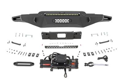 Rough Country Suspension Systems - Rough Country 72008 Hybrid Front Winch Bumper w/LED for 22-26 Toyota Tundra