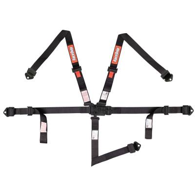 Racequip - RaceQuip 709009RQP Youth Latch & Link 5 Point Racing Harness Black 2"