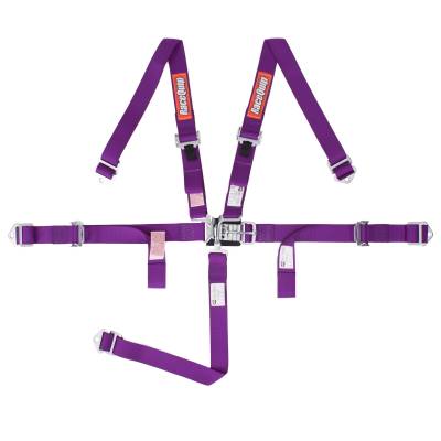 Racequip - RaceQuip 709059RQP Youth Latch & Link 5 Point Racing Harness Purple 2"