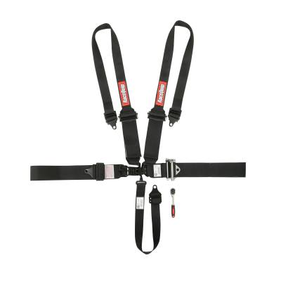Racequip - RaceQuip 815005RQP 5PT Harness Small Buckle Ratchet Latch HNR Black 3-2"Shoulder