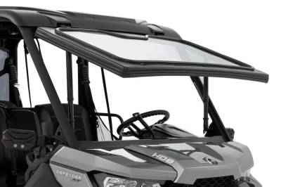 Rough Country Suspension Systems - Rough Country 98418213 UTV Electric Tilt Windshield for Can-Am Defender HD