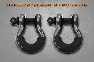 LoD Offroad - LoD Offroad SHK1000 3/4" Shackle Kit w/Isolators Grey