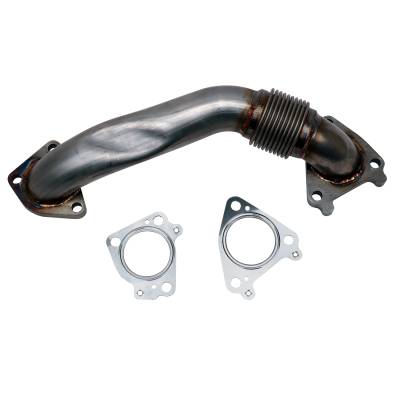 Wehrli Custom Fabrication - Wehrli WCF100654 Passenger Up-Pipe w/Gaskets Single Turbo 2" 01-04 LB7 Duramax