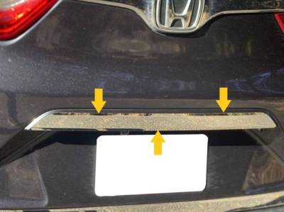 Quality Automotive Accessories - QAA LB17235 1Pc Stainless Steel Rear License Trim for 2017-2022 Honda CR-V