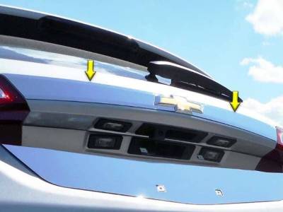 Quality Automotive Accessories - QAA LB58160 2Pc Stainless Steel Rear License Trim for 2018-2024 Chevy Equinox