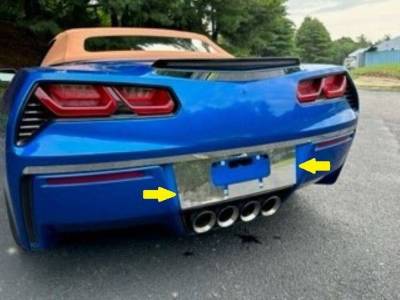 Quality Automotive Accessories - QAA LP54115 1Pc Stainless License Plate Bezel for Chevrolet Corvette C7