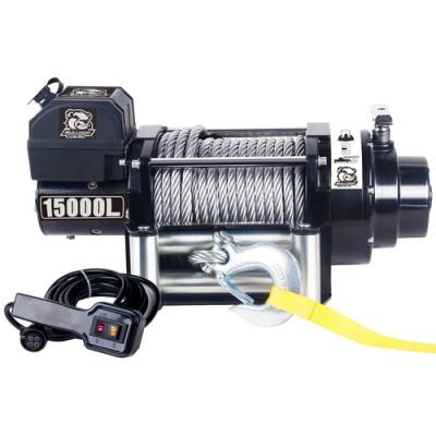 Bulldog Winch - Bulldog Winch 10063 15000 LB Winch Premium Series Wound Motor HD Wire Rope