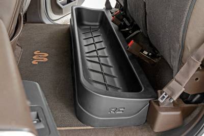 Rough Country Suspension Systems - Rough Country RC09281A Rear Underseat Storage Bin Black for 15-26 Ford F150 Crew