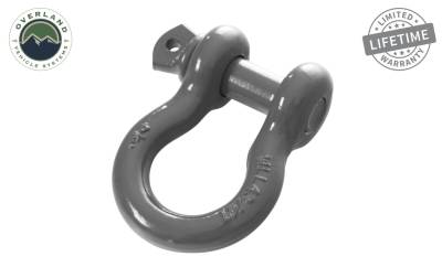 Overland Vehicle Systems - Overland Vehicle Systems 19019903 Recovery Shackle 3/4" 4.75 Ton Gray Universal