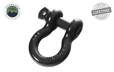 Overland Vehicle Systems - Overland Vehicle Systems 19019901 Recovery Shackle 3/4 4.75 Ton Black