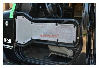 Steinjager - Steinjager Mesh Tube Door Covers Front-Gray for Wrangler JK J0041369