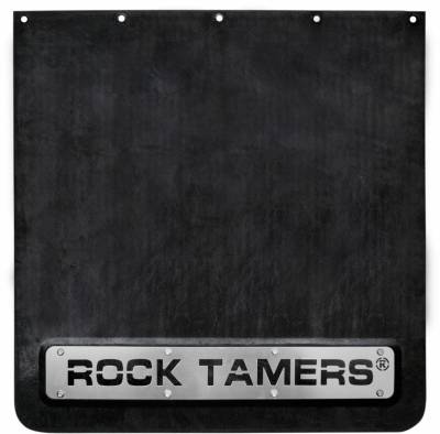 Rock Tamers - Rock Tamers 00108 Black/Stainless Mud Flap System 2" Hitch-Mount RV/Boat/Trailer
