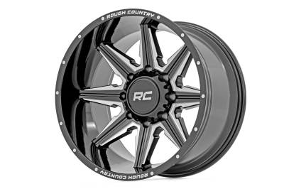 Rough Country Suspension Systems - Rough Country 91201210M 91M Series Wheel 20x12 8x6.5 -44mm Black/Machined