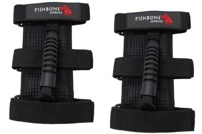 Fishbone Offroad - Fishbone Offroad FB55153 Grab Handles w/Three Rollbar Straps for Jeep Wrangler