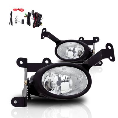 Winjet - Winjet CFWJ-0058-C Clear Fog Lights w/Wiring Kit for 06-08 Honda Civic 2DR