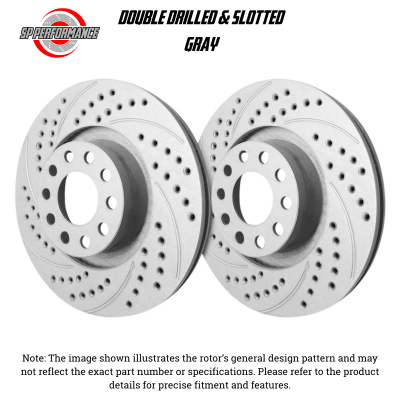 SP Performance - SP Performance S33142C Dbl-Drill/Slotted Grey Front Rotors 11-20 Porsche Cayenne