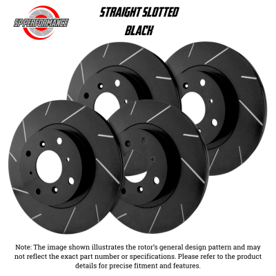 SP Performance - SP Perf KT-FRR-T-B-002809 Slotted Black Rotors for 10-16 Hyundai Genesis Coupe