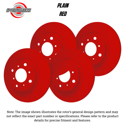 SP Performance - SP Perf KT-FRR-P-R-002796 Plain Red Brake Rotors for 10-16 Hyundai Genesis Coupe