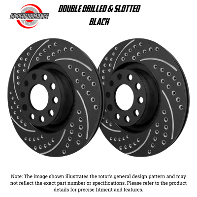 SP Performance - SP Performance S34142C-B DBL-Drill/Slot Black Zinc Front Rotors 17-20 BMW 430i