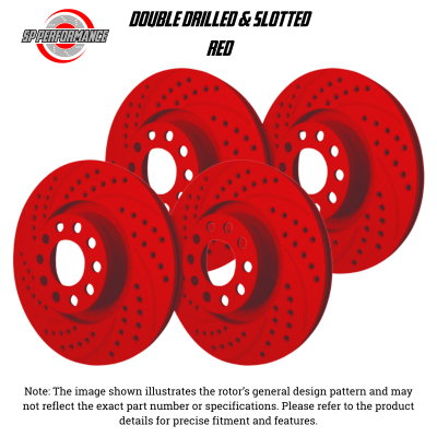SP Performance - SP Perf KT-FRR-S-R-004608 Drill/Slotted Red Rotors 93-99 Mitsubishi 3000GT VR-4