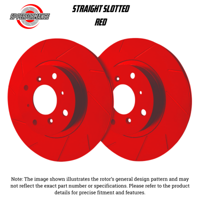 SP Performance - SP Performance T55-6078-R Slotted Red Zinc Front Rotors 15-20 Chevy Colorado