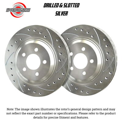 SP Performance - SP Performance F58-1654-P Drill/Slotted SLVR Rear Rotors 85-98 Volkswagen Jetta
