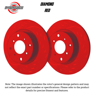 SP Performance - SP Performance D06-280-R Diamond Red Zinc Rear Brake Rotors 03-06 BMW Z4 2.5i