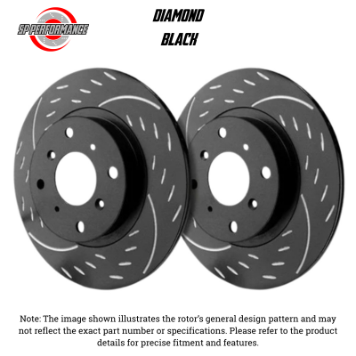 SP Performance - SP Performance D06-315-B Diamond Black Zinc Rear Brake Rotors 07-13 BMW 328i