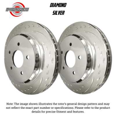 SP Performance - SP Performance D06-315-P Diamond Silver Zinc Rear Brake Rotors 07-13 BMW 328i